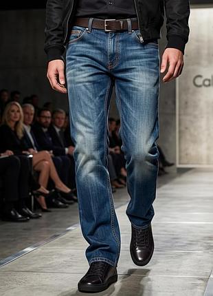 Джинси чоловічі calvin klein jeans, сині, розмір xl, бавовна
