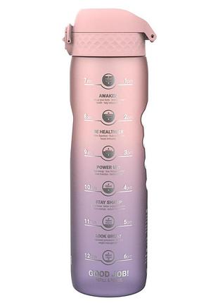 Пляшка для води ion8 1000 мл. bpa free, times to drink, (еко пляшка) bpa free, periwinkle &rose
