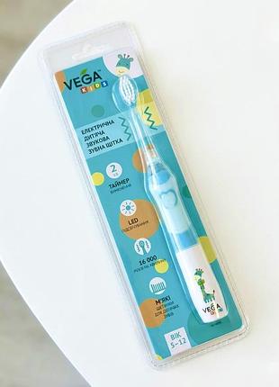Електрична дитяча зубна щітка vega kids vk-400b light-up