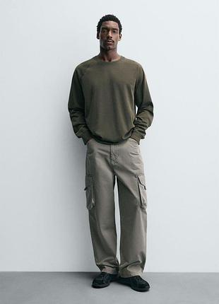 Лонгслів zara 19521 washed green 3