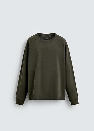 Лонгслів zara 19521 washed green 4