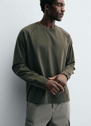 Лонгслів zara 19521 washed green 5