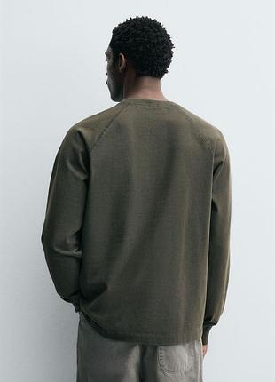 Лонгслів zara 19521 washed green 7