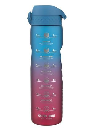 Пляшка для води ion8 1000 мл. bpa free, times to drink, (еко пляшка) bpa free, blue & pink