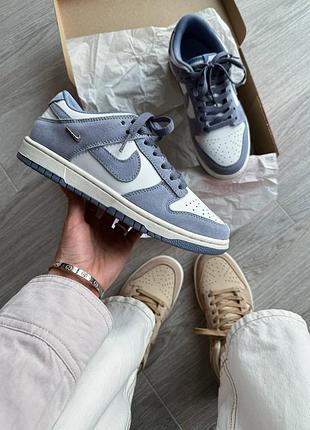 Шикарні кросівки nike dunk low mini swoosh sail world indigo