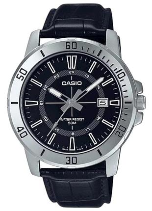 Мужские кварцевые наручные часы casio mtp-vd01l-1c, кожаный ремешок, минеральное стекло, wr 30