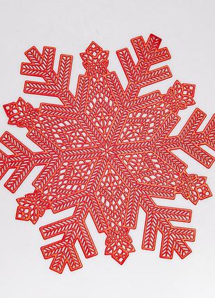 Коврик для сервировки стола snowflake 38 см, красное золото