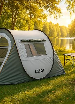 Палатка двухместная с системой pop-up 245×145×100 см палатка туристическая автоматическая для кемпинга серая