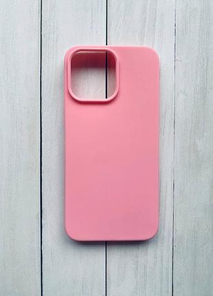 Матовый силиконовый чехол на iphone 15 pro max розовый