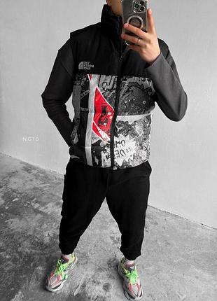 Мужская жилетка из плащевки черная tnf