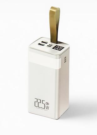 Повербанк 30000 mah с быстрой зарядкой и фонариком 22.5вт powerbank зарядка для телефона гаджетов белый