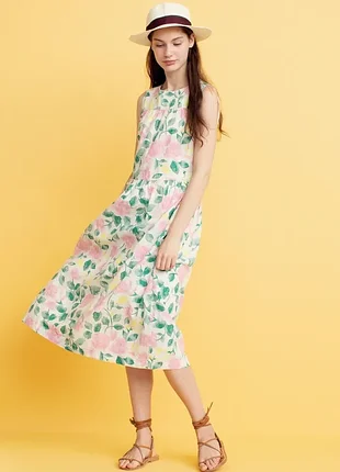 Яркое льняное платье uniqlo ines de la fressange