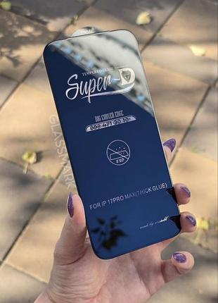 Защитное стекло anti-static для iphone 17 pro max - антипил (thick glue) 2