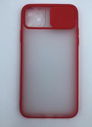 Чехол со слайд-камерой для iphone 11 pro max (6,5) красный