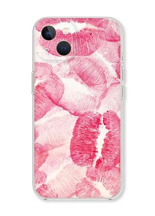 Чехол на iphone 14 plus поцелуйчики (принт 93)