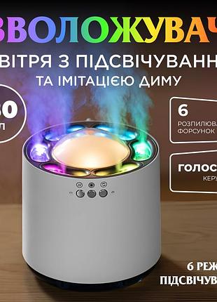 Зволожувач і очищувач повітря аромадифузор повітрозволожувач компактний паровий аромарозпилювач 800 мл