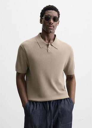 Футболка  zara поло 19629 beige