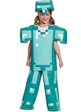Детский карнавальный костюм для мальчиков армора майнкрафт armor minecraft - s, m, l (маска + футболка + штаны на поролоне) m 115-125 см