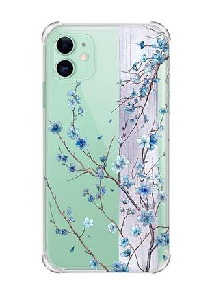 Чехол с утолщёнными углами на apple iphone 11 (6.1) цветущая сакура (принт 422)