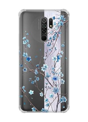 Чохол з потовщеними кутами на xiaomi redmi 9 квітуча сакура (принт 422)
