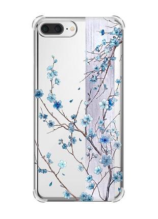 Чохол з потовщеними кутами на iphone 7 plus/ 8 plus квітуча сакура (принт 422)