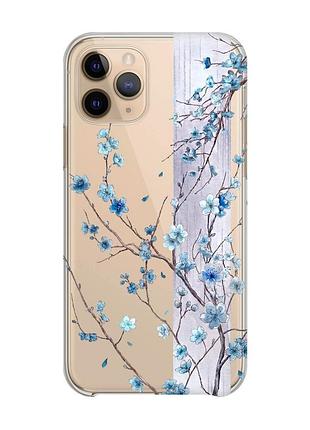 Прозрачный чехол на apple iphone 11 pro (5,8) цветущая сакура (принт 422)