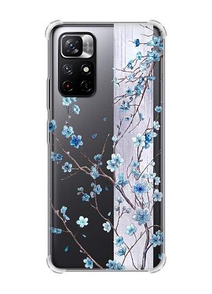 Чохол з потовщеними кутами на xiaomi redmi note 11 5g квітуча сакура (принт 422)