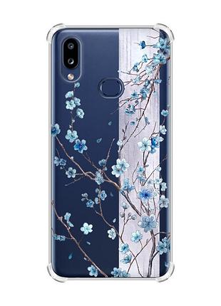 Чехол с утолщенными углами на samsung galaxy a10s (a107) цветущая сакура (принт 422)