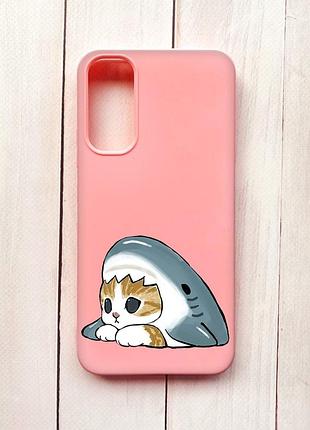 Матовий чохол на samsung a34 5g рожевий котик акула (принт 421)