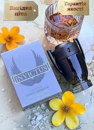 Мужской парфюм paco rabanne invictus intense (пако рабанн инвиктус интенс) 100 мл. шлейфовый аромат (восточно-древесные, пряные)