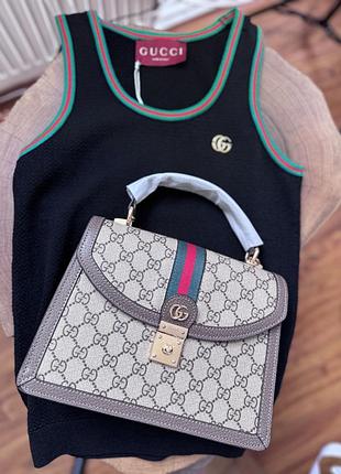 Сумка ophidia medium top handle bag 4