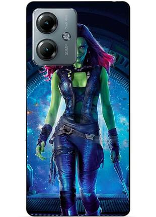 Силиконовый чехол бампер для motorola moto g14 с рисунком гамора стражи галактики gamora