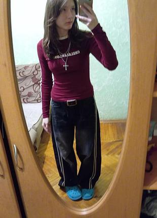 Лонгслив бордовый в утяжеление
