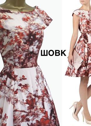 Шовкова сукня ted baker моделі "barish" з вишуканим принтом "вишневий цвіт"