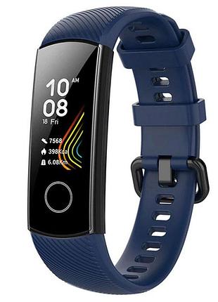Силіконовий ремінець primo для фітнес-браслета huawei honor band 4 / 5 - dark blue