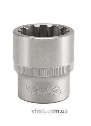 Головка торцева yato квадрат 1/2" spline m=10 мм l=38 мм для гайок та болтів