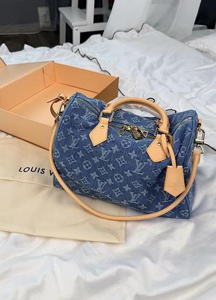 Джинсова сумка бочонок speedy 25см | 30см soft в шкірі l
