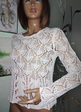 Джемпер кофта кроше zara 4