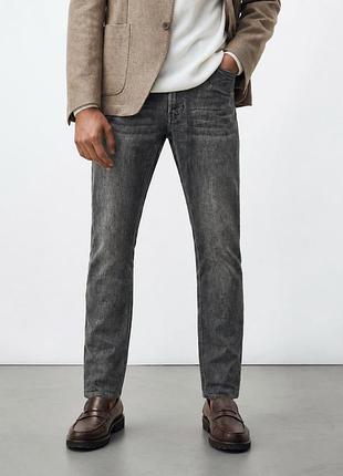 Джинсы мужские massimo dutti темно - серые джинсовые брюки l
