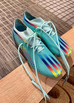 Оригінальні бутси чоловічі adidas блакитні, нові, розмір 40,5