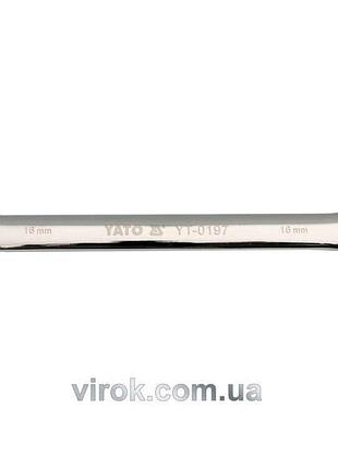 Ключ рожково-накидной yato с трещоткой : crv, м=32 мм, l= 420 мм 72t [6/24]