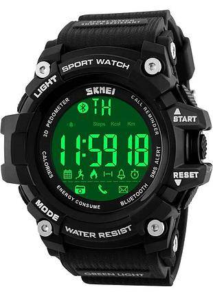 Смарт-годинник skmei 1227 – bluetooth, крокомір, 5atm чорний