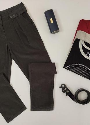Женские брюки чинос vila clothes черный графит хлопок микровельвет легкие стильные р.s/m