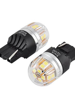 Светодиод 12/24v t20 белый w21w 15x2835smd 330lm 6000k "brevia" canbus no10210 (2шт)