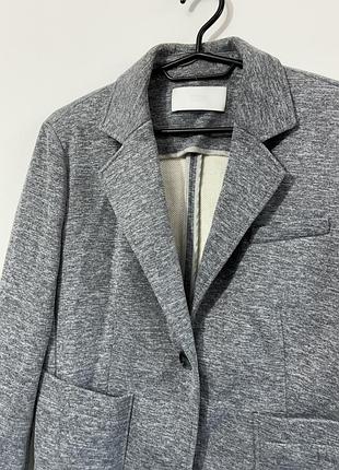 Жіночий піджак hugo boss блейзер сірий меланж прямий жакет з накладними кишенями оригінал boss стрейч як новий розмір m l 38 40 uk 10 12 преміум 6