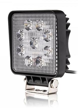 Фара-led квадрат 27w 110*110*50mm (3w*9) 10-30v ближнє/flood (06-27w) (1шт) 2573