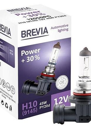 Лампа 12v_h10/9145 45w + 30% "brevia" (1шт) (12050pc) (10шт/уп)