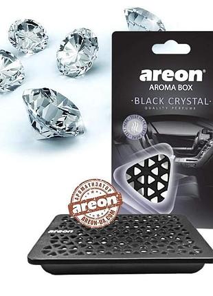 Освежитель мыльница черный кристал 70gr "areon" - арома box сухой (конц.1: 30лист.) (6шт/уп)