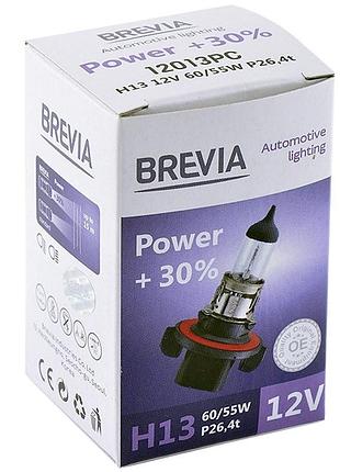 Лампа 12v_h13 55w + 30% "brevia" (1шт) (12013pc) (10шт/уп)