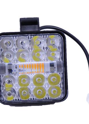 Фара led дальнє світло + стробоскоп жовтий "аварійна мигалка" 6-32w 10-30v (minizy-f-bs-wy)